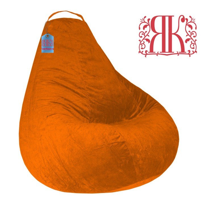 Кресло-мешок груша Оранжевый Велюр