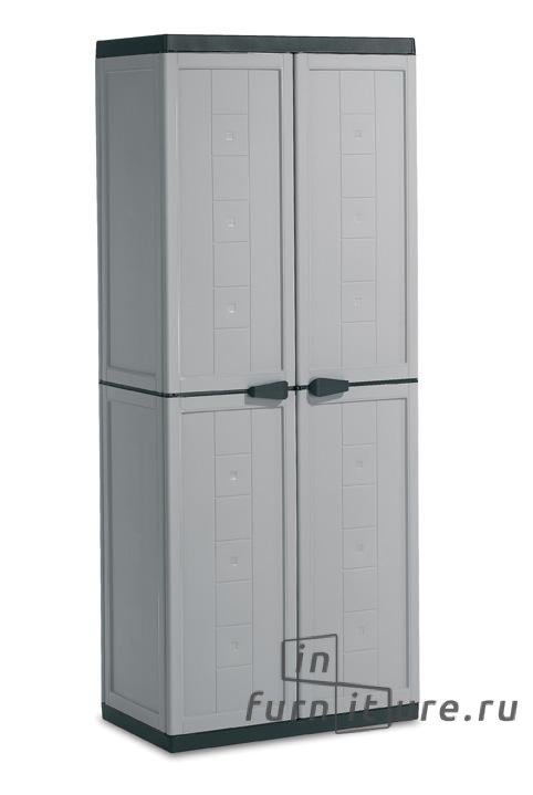 Пластиковый шкаф KIS Jolly High Cabinet, темно-серый, 680x390x1660 мм