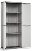 Шкаф пластиковый двустворчатый, KIS, Jolly-2, белый, серый, 680x390x1660 мм