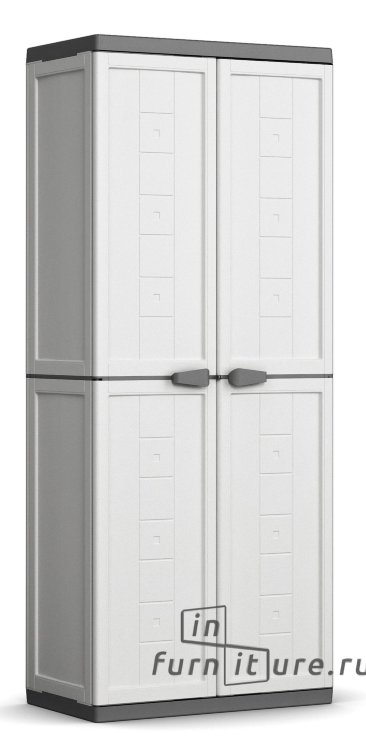 Шкаф пластиковый двустворчатый, KIS, Jolly, белый, серый, 680x390x1660 мм