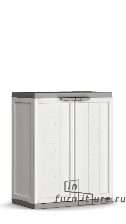 Шкаф пластиковый двустворчатый, KIS, Jolly, белый, серый, 680x390x850 мм