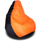 Кресло-мешок груша Оранжево-Черный Полиэстер