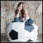 Кресло Мяч Бело-Черное Экокожа