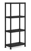 Стеллаж пластиковый, KIS, Shelf 60/4 черный, 600x300x1350 мм