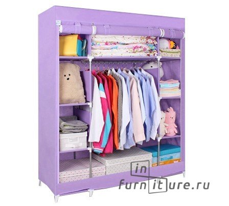 Тканевый шкаф Маджорити фиолетовый