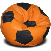Кресло-мешок мяч Экокожа Черно-Оранжевый