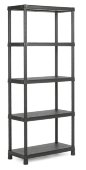 Пластиковый стеллаж KIS Plus Shelf 80/5, черный, 800x400x1870 мм