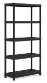 Пластиковый стеллаж KIS Plus Shelf 90/40/5, черный, 900x400x1820 мм