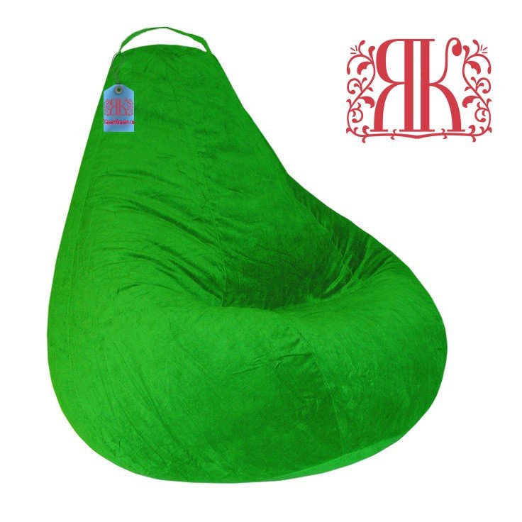 Кресло-мешок груша Зеленый Велюр